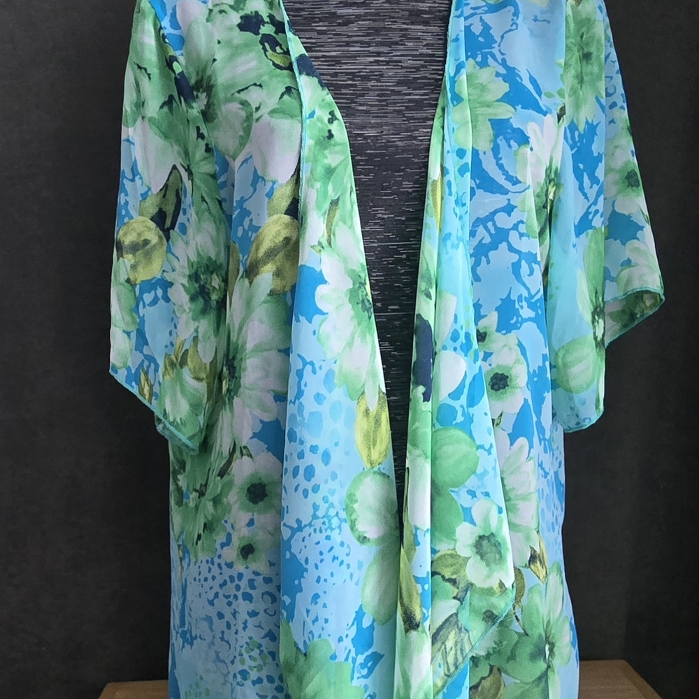 Essentials Green and Blue Patterned Fabric